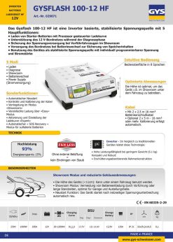 GYS GYSFLASH 100 12 HF 029071 Inverter Batterieladegerät HF 12V Ladegerät -Heimwerkzeug Geschäft 029071td