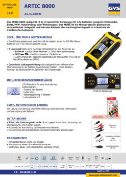 GYS ARTIC 8000 029590 Automatisches Batterieladegerät 12V Ladeerhaltung 11 GYS ARTIC 8000 029590 Automatisches Batterieladegerät 12V Ladeerhaltung -Heimwerkzeug Geschäft 029590td5ae172b973afd