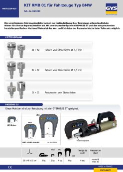 GYS 054240 Matrizen Set KIT RMB 01 Für Fahrzeuge Typ BMW Für GYSPRESS 8t -Heimwerkzeug Geschäft 054240td