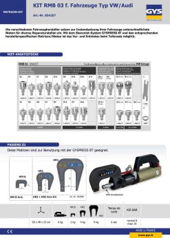GYS 054257 Matrizen Set RMB 03 VW AUDI VAG SKODA SEAT Für GYSPRESS 8t -Heimwerkzeug Geschäft 054257 1 td