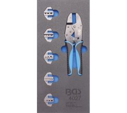 BGS Werkstattwageneinlage 1/3: Crimpzangen-Satz Mit 5 Paar Pressbacken | 11-tlg. – 4027 -Heimwerkzeug Geschäft 08173