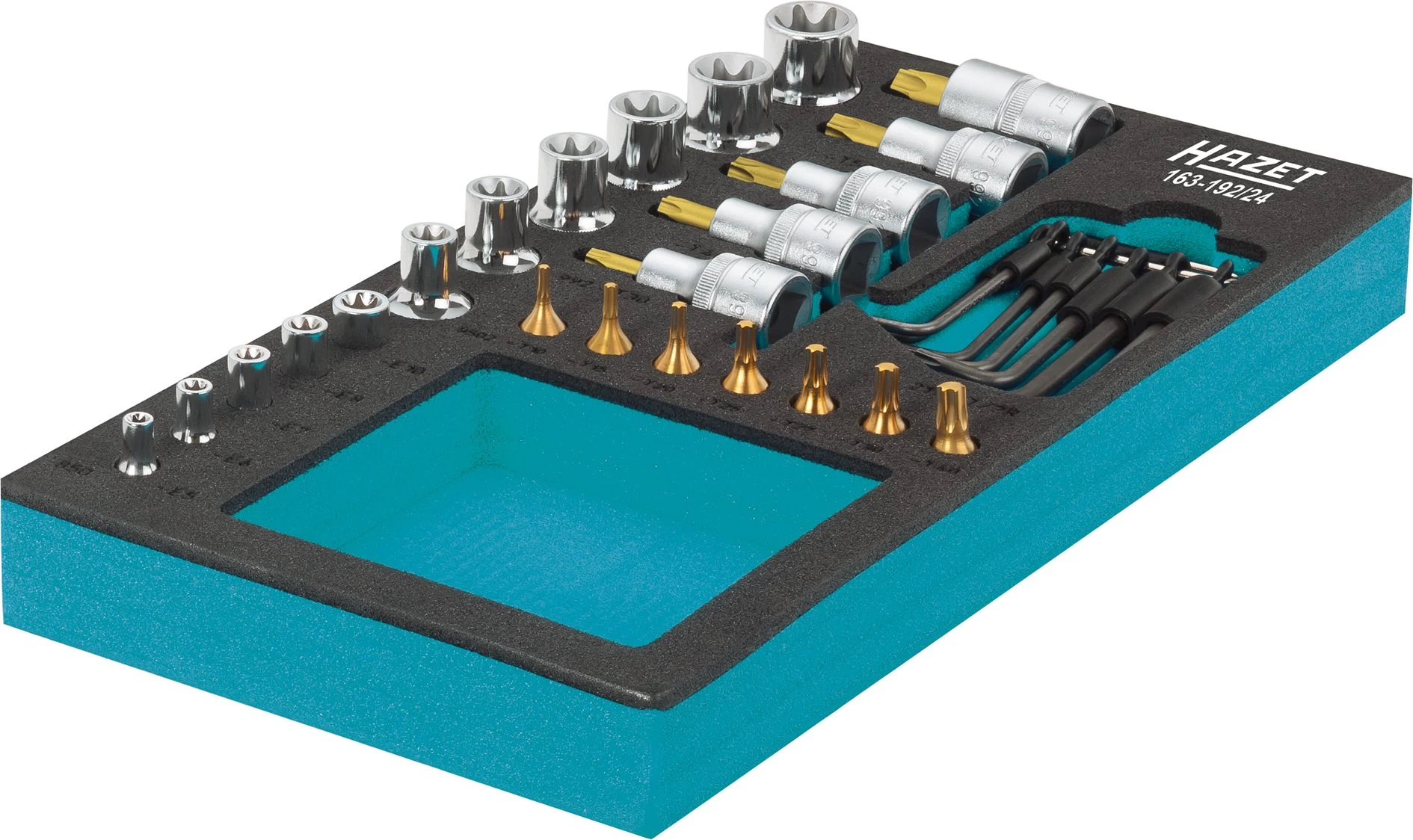 HAZET Steckschlüsselsatz TORX 12,5mm 1/2 Zoll 6,3mm 1/4 Zoll Außen TORX Innen TORX 24tlg 163-192/24 4 HAZET Steckschlüsselsatz TORX 12,5mm 1/2 Zoll 6,3mm 1/4 Zoll Außen TORX Innen TORX 24tlg 163-192/24 – Bild 2