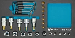 HAZET Steckschlüsselsatz TORX 12,5mm 1/2 Zoll 6,3mm 1/4 Zoll Außen TORX Innen TORX 24tlg 163-192/24