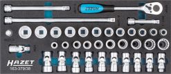 HAZET Steckschlüsselsatz 10mm 3/8 Zoll Tractionsprofil Außen-Sechskant 38tlg 163-379/38
