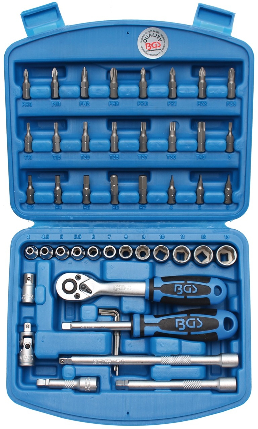 BGS Steckschlüssel-Satz | Antrieb 6,3 Mm (1/4") | 46-tlg. – 2144 3 BGS Steckschlüssel-Satz | Antrieb 6,3 Mm (1/4") | 46-tlg. – 2144