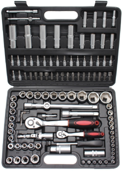 BGS DIY Steckschlüssel-Satz | Antrieb 6,3 Mm (1/4") / 12,5 Mm (1/2") | 108-tlg. – 2287