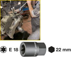 HAZET Bremssattel TORX® Einsatz Außen-Sechskant 22mm Außen TORX® Profil 2871-E18 -Heimwerkzeug Geschäft 2871 e18 23collage