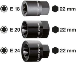HAZET Bremssattel TORX® Einsatz Außen-Sechskant 22mm Außen TORX® Profil 2871-E18 -Heimwerkzeug Geschäft 2871 e18 2871 e24 23detail