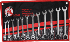 BGS DIY Ratschenring-Maulschlüssel-Satz | SW 8 - 19 Mm | 12-tlg. – 30001