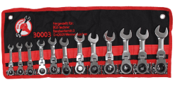 BGS DIY Ratschenring-Maulschlüssel-Satz | Extra Kurz | SW 8 - 19 Mm | 12-tlg. – 30003