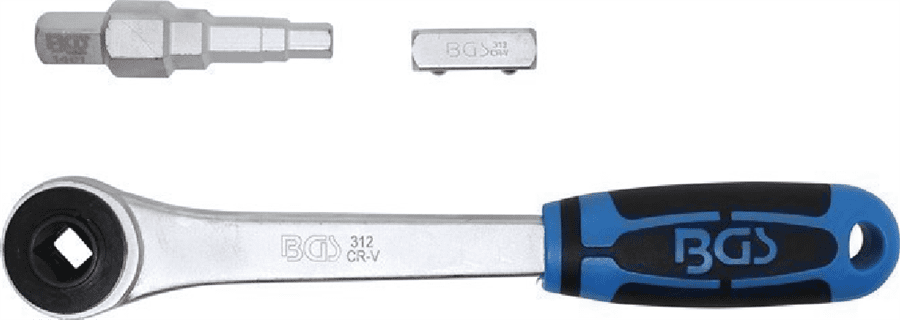 BGS Durchsteckknarre Mit Adapter Und Stufenschlüssel | Abtrieb Innenvierkant 12,5 Mm (1/2") – 314 3 BGS Durchsteckknarre Mit Adapter Und Stufenschlüssel | Abtrieb Innenvierkant 12,5 Mm (1/2") – 314