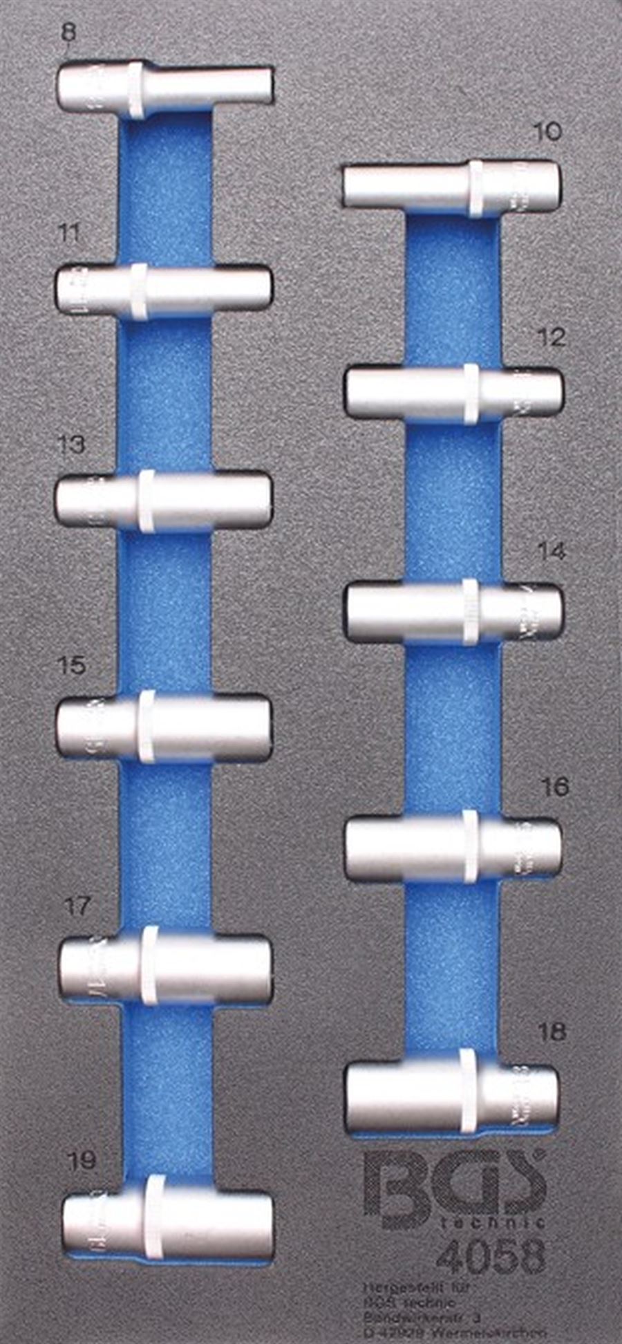BGS Werkstattwageneinlage 1/3: Steckschlüssel-Einsätze Sechskant | Tief | 11-tlg. – 4058 4 BGS Werkstattwageneinlage 1/3: Steckschlüssel-Einsätze Sechskant | Tief | 11-tlg. – 4058 – Bild 2