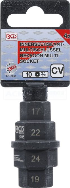 BGS Motorrad-Spezial-Einsatz | 10 Mm (3/8") | 17 - 19 - 22 - 24 Mm – 5058 -Heimwerkzeug Geschäft 5058 09