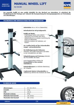 GYS Manueller Radmontageheber - D61385 -Heimwerkzeug Geschäft 61385Ebnwdp3Nex35y