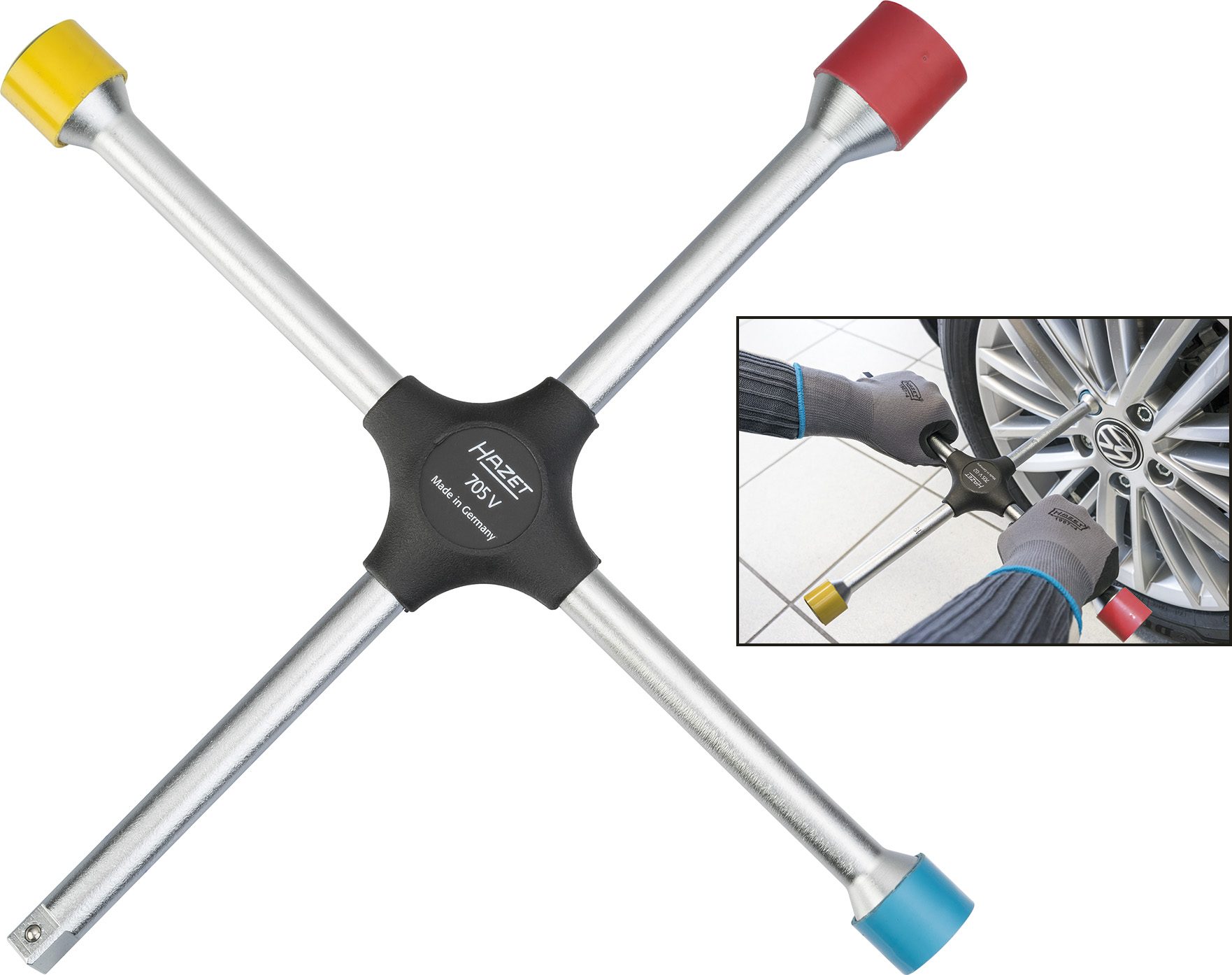 HAZET Kreuzschlüssel Außen-Sechskant 17 x 19 x 21 x Außenvierkant Antrieb 12,5 = 1/2 Zoll 705V 4 HAZET Kreuzschlüssel Außen-Sechskant 17 x 19 x 21 x Außenvierkant Antrieb 12,5 = 1/2 Zoll 705V – Bild 2