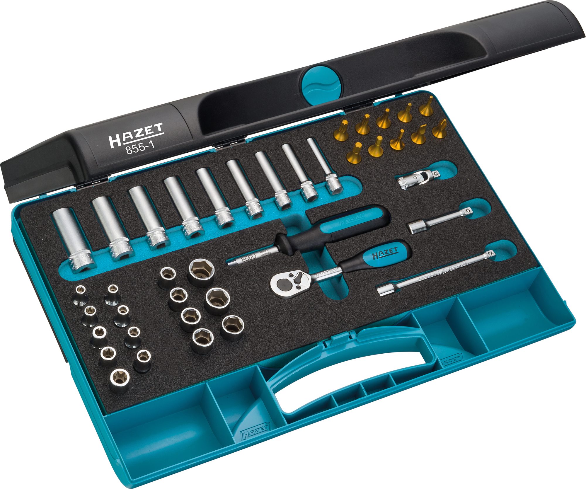 HAZET Steckschlüssel Satz 40tlg 6,3mm 1/4 Zoll Sechskant TORX Kreuzschlitz PH 855-1 3 HAZET Steckschlüssel Satz 40tlg 6,3mm 1/4 Zoll Sechskant TORX Kreuzschlitz PH 855-1