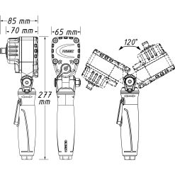 HAZET Twin Turbo Schlagschrauber Abgewinkelt 550 Nm 12,5mm 1/2 Zoll 9012ATT -Heimwerkzeug Geschäft 9012att skizze
