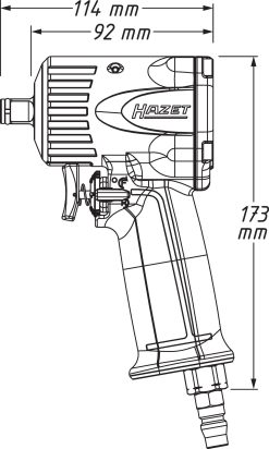 HAZET Schlagschrauber Extra Kurz 461 Nm 10mm 3/8 Zoll Jumbo Hammer-Schlagwerk 9011M -Heimwerkzeug Geschäft 9012m 23skizze