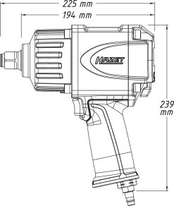 HAZET Schlagschrauber 1800 Nm 20mm 3/4 Zoll Hochleistungs-Doppelhammer-Schlagwerk 9013MG -Heimwerkzeug Geschäft 9013mg 23skizze