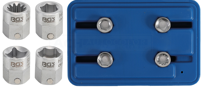 BGS Bremsssattel-Spezial-Einsätze | Antrieb Außensechskant SW 12 Mm | 4-tlg. – 9412 3 BGS Bremsssattel-Spezial-Einsätze | Antrieb Außensechskant SW 12 Mm | 4-tlg. – 9412