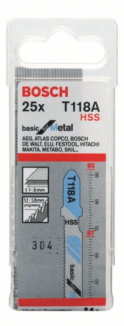 Bosch Stichsägeblatt T 118 A Basic For Metal 25er-Pack 2608638470