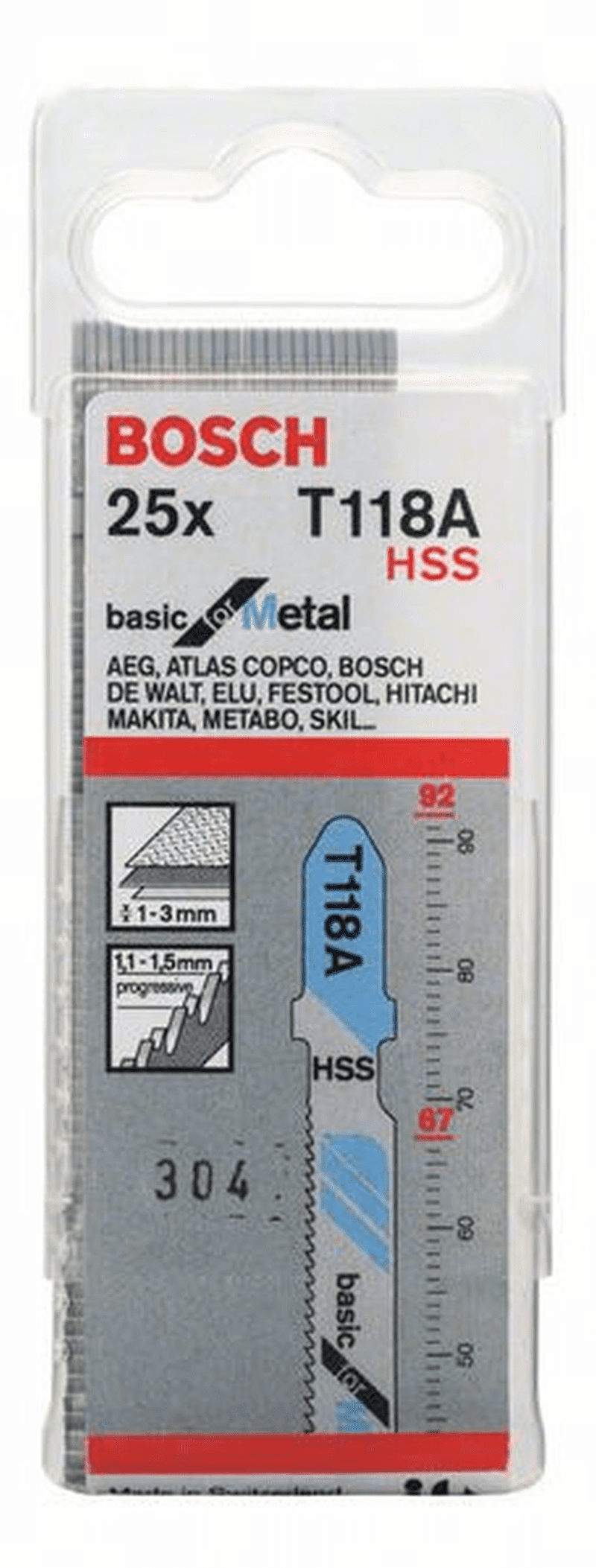 Bosch Stichsägeblatt T 118 A Basic For Metal 25er-Pack 2608638470
