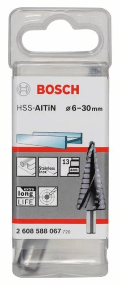 Bosch Stufenbohrer HSS-AlTiN 6 - 30 Mm 10 Mm 93,5 Mm 13 Stufen 2608588067