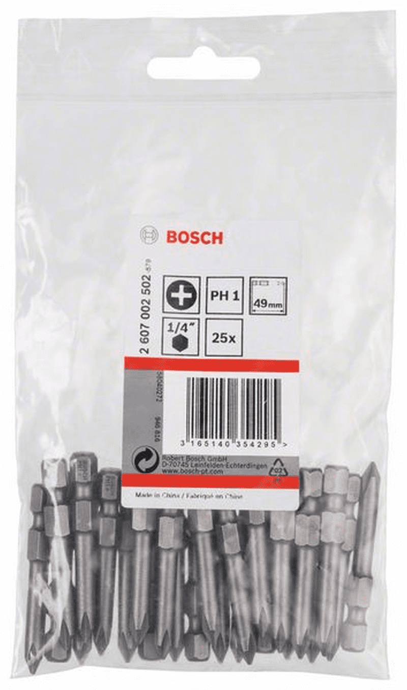 Bosch Schrauberbit Extra-Hart PH 1 49 Mm 25er-Pack 2607002502 3 Bosch Schrauberbit Extra-Hart PH 1 49 Mm 25er-Pack 2607002502