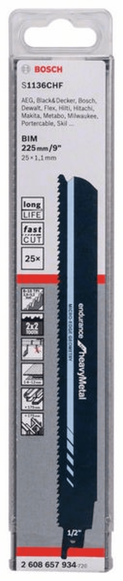 Bosch Säbelsägeblatt S 1136 CHF Endurance For Heavy Metal 25er-Pack 2608657934