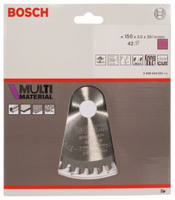 Bosch Kreissägeblatt Multi Material 150 X 20/16 X 2 Mm 42 2608640501