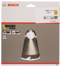 Bosch Kreissägeblatt Construct Wood 190 X 30 X 2,6 Mm 12 2608640633