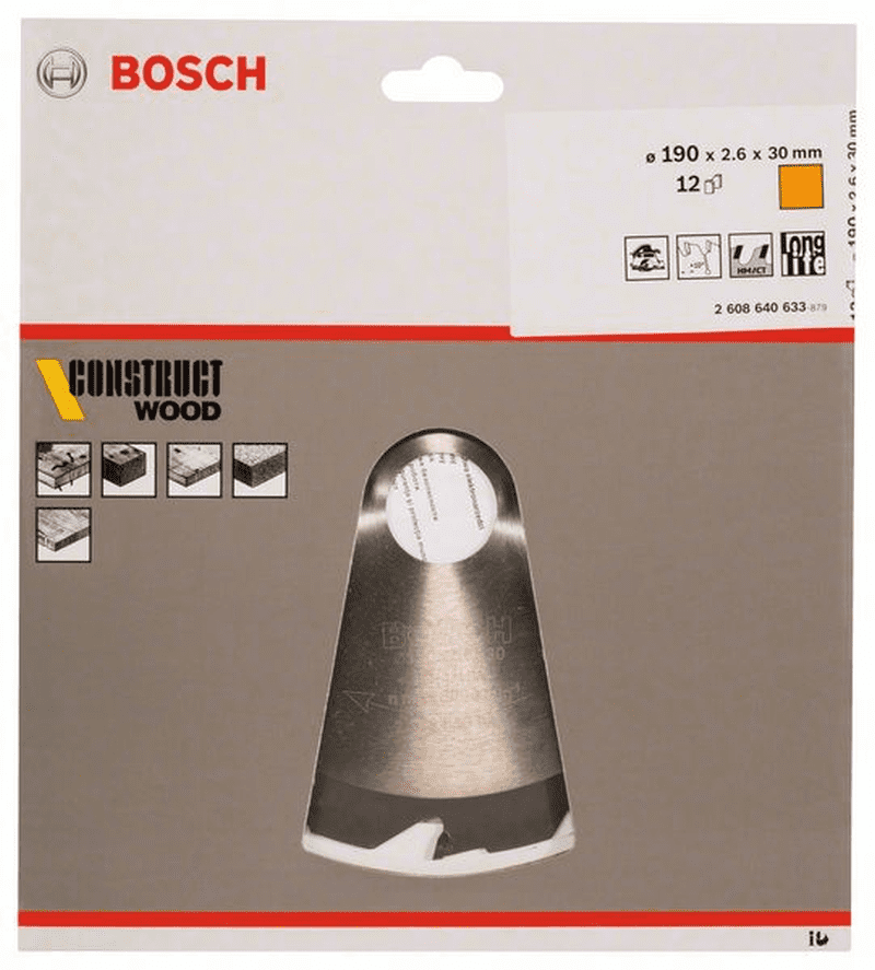 Bosch Kreissägeblatt Construct Wood 190 X 30 X 2,6 Mm 12 2608640633 3 Bosch Kreissägeblatt Construct Wood 190 X 30 X 2,6 Mm 12 2608640633