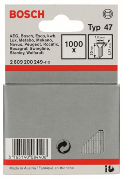 Bosch Tackernagel Typ 47 1,8 X 1,27 X 30 Mm 1000er-Pack 2609200249