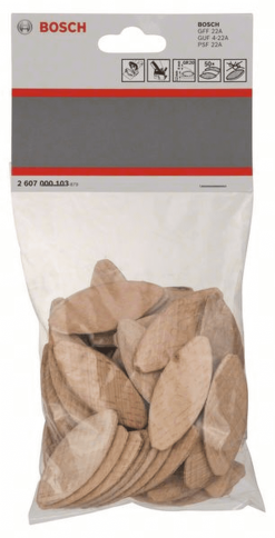 Bosch Flachdübel 60 X 23 X 4 Mm GR 20 50er-Pack 2607000103