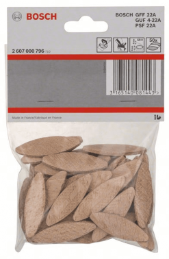 Bosch Flachdübel 45 X 15 X 4 Mm GR 0 50er-Pack 2607000796