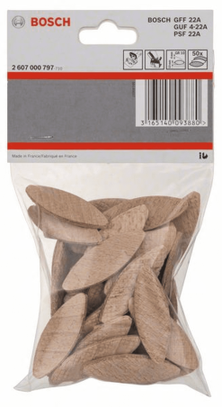 Bosch Flachdübel 55 X 19 X 4 Mm GR 10 50er-Pack 2607000797