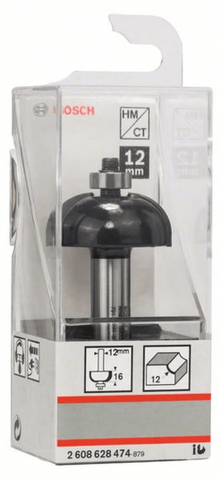Bosch Hohlkehlfräser 12 Mm R1 12 Mm D 36,7 Mm L 16 Mm G 70 Mm 2608628474