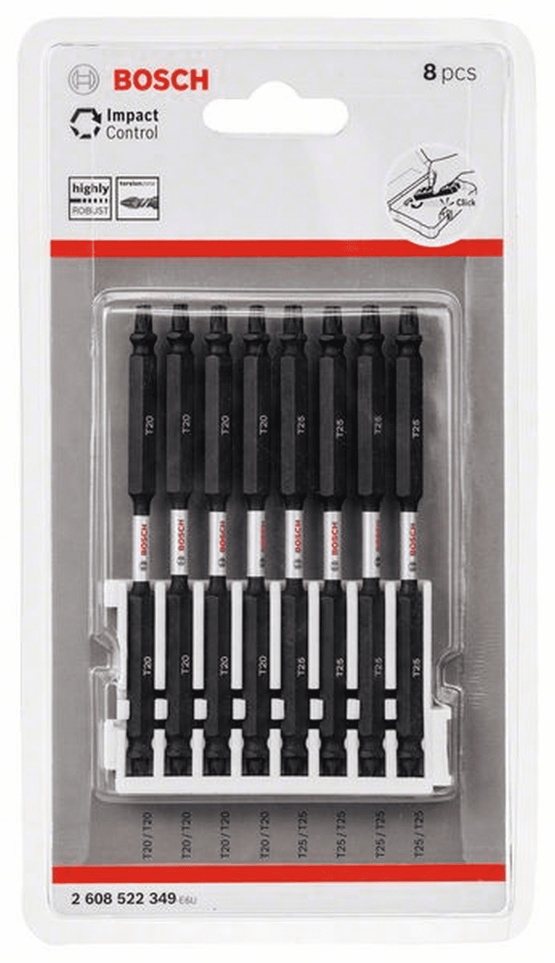 Bosch Doppelklingenbit-Set Impact Control 8-teilig 4 St./T20 4 St./T25 110 Mm 2608522349 3 Bosch Doppelklingenbit-Set Impact Control 8-teilig 4 St./T20 4 St./T25 110 Mm 2608522349
