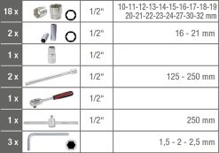 KS Tools 1/2" Steckschlüssel-Satz, 6-Kant, 28-tlg. - 917.0728 -Heimwerkzeug Geschäft KSTOOLS 917 0728