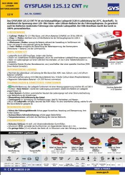 GYSFLASH 125.12 CNT FV Ladegerät Inverter Ladegerät - 028883 -Heimwerkzeug Geschäft TM 028882