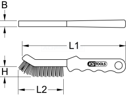 KS Tools Stahldraht-Bremssattel-Drahtbürste 2-reihig - 201.2320 -Heimwerkzeug Geschäft kstools 201 2320 005