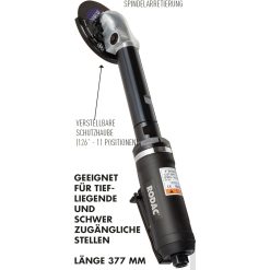RODAC Druckluft Langhals Winkelschleifer RC261 RC 261 377mm Länge Für 100mm Trennscheiben